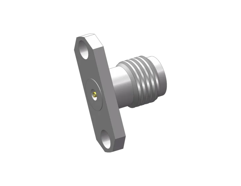 3.5mm Female 2-Hole Flange Mount RF Connector – Field Replaceable, 12.22mm Hole Spacing, 0.3mm Pin Diameter RF Connector – Model 3.5-KFD20