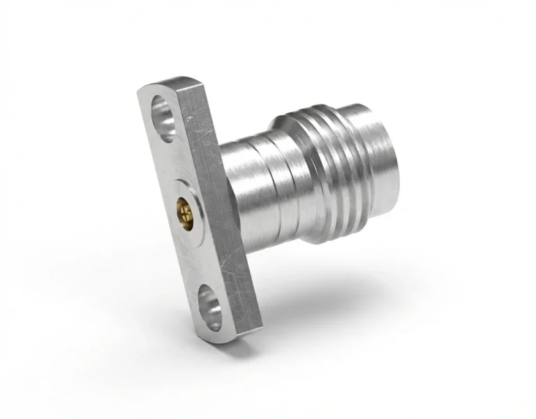 1.85mm Female 2-Hole Flange Mount RF Connector – Field Replaceable, 10.2mm Hole Spacing, 0.23mm Pin Diameter - 1.85-kfd9