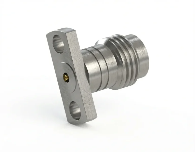 1.85mm Female 2-Hole Flange Mount RF Connector – Field Replaceable, 9mm Hole Spacing, 0.23mm Pin Diameter - 1.85-kfd801