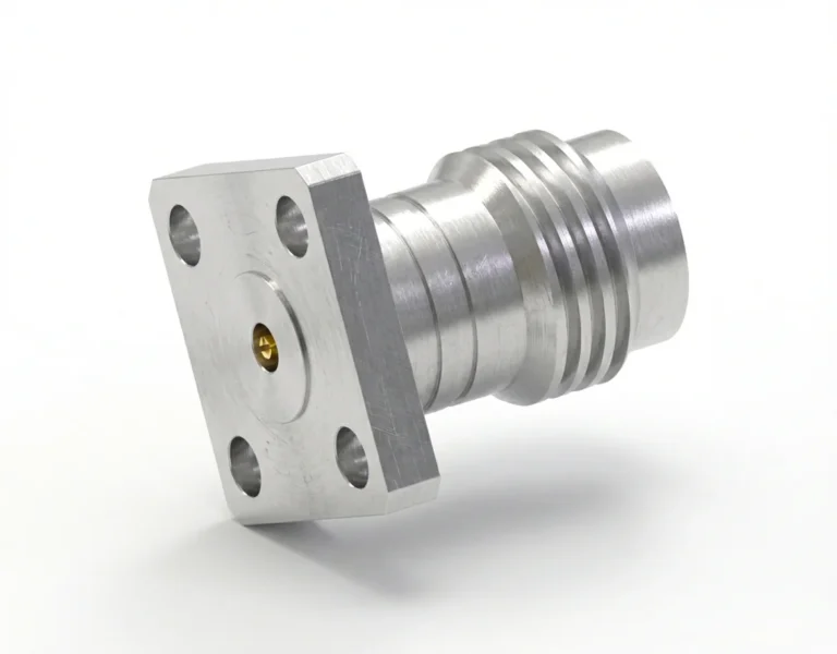 1.85mm Female 4-Hole Flange Mount RF Connector – Field Replaceable, 6.35mm Hole Spacing, 0.23mm Pin Diameter - 1.85-kfd800
