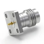 1.85mm Female 4-Hole Flange Mount RF Connector – Field Replaceable, 6.35mm Hole Spacing, 0.30mm Pin Diameter - 1.85-kfd4