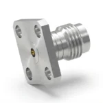 1.85mm Female 4-Hole Flange Mount RF Connector – Field Replaceable, 8.64mm Hole Spacing, 0.23mm Pin Diameter - 1.85-kfd1