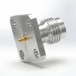 1.85mm Female 4-Hole Flange Mount RF Connector – Field Replaceable, 8.64mm Hole Spacing, 0.30mm Pin Diameter - 1.85-kfd2