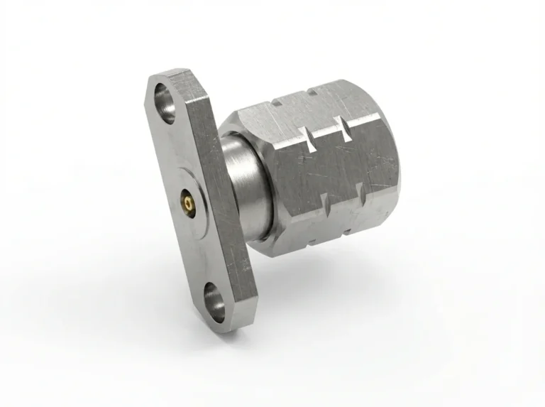 1.85mm Male 2-Hole Flange Mount RF Connector – Field Replaceable, 12.22mm Hole Spacing, 0.30mm Pin Diameter - 1.85-jfd8