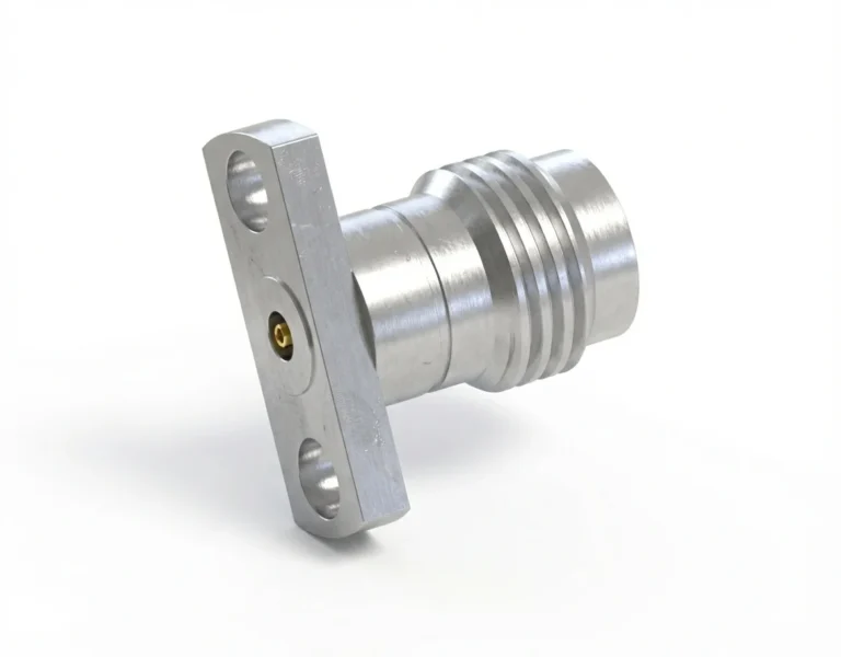 2.4mm Female 2-Hole Flange Mount RF Connector – Field Replaceable, 9mm Hole Spacing, 0.3mm Pin Diameter - 2.4-kfd27