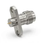 2.4mm Female 2-Hole Flange Mount RF Connector – Solder Attachment, 12.2mm Hole Spacing, 0.3mm Pin Diameter - 2.4-kfd33