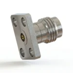2.4mm Female 4-Hole Flange Mount RF Connector – Field Replaceable, 5.64mm Hole Spacing, 0.46mm Pin Diameter - 2.4-kfd14