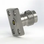 2.4mm Female 4-Hole Flange Mount RF Connector – Field Replaceable, 5.64mm Hole Spacing, 0.51mm Pin Diameter - 2.4-kfd15