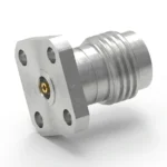 2.4mm Female 4-Hole Flange Mount RF Connector – Field Replaceable, 6.35mm Hole Spacing, 0.51mm Pin Diameter - 2.4-kfd10