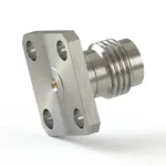 2.4mm Female 4-Hole Flange Mount RF Connector – Field Replaceable, 8.64mm Hole Spacing, 0.23mm Pin Diameter - 2.4-kfd1