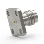 2.4mm Female 4-Hole Flange Mount RF Connector – Field Replaceable, 8.64mm Hole Spacing, 0.3mm Pin Diameter - 2.4-kfd2