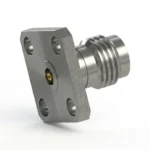 2.4mm Female 4-Hole Flange Mount RF Connector – Field Replaceable, 8.64mm Hole Spacing, 0.46mm Pin Diameter - 2.4-kfd4