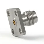 2.4mm Female 4-Hole Flange Mount RF Connector – Field Replaceable, 8.64mm Hole Spacing, 0.51mm Pin Diameter - 2.4-kfd5