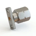 2.4mm Male 2-Hole Flange Mount RF Connector – Field Replaceable, 10.2mm Hole Spacing, 0.46mm Pin Diameter - 2.4-jfd24