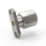 2.4mm Male 2-Hole Flange Mount RF Connector – Field Replaceable, 12.22mm Hole Spacing, 0.46mm Pin Diameter - 2.4-jfd19