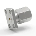 2.4mm Male 4-Hole Flange Mount RF Connector – Field Replaceable, 5.64mm Hole Spacing, 0.23mm Pin Diameter - 2.4-jfd11