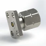 2.4mm Male 4-Hole Flange Mount RF Connector – Field Replaceable, 5.64mm Hole Spacing, 0.46mm Pin Diameter - 2.4-jfd14