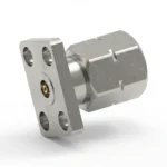 2.4mm Male 4-Hole Flange Mount RF Connector – Field Replaceable, 5.64mm Hole Spacing, 0.51mm Pin Diameter - 2.4-jfd15