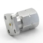 2.4mm Male 4-Hole Flange Mount RF Connector – Field Replaceable, 6.35mm Hole Spacing, 0.23mm Pin Diameter - 2.4-jfd6