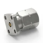2.4mm Male 4-Hole Flange Mount RF Connector – Field Replaceable, 6.35mm Hole Spacing, 0.41mm Pin Diameter - 2.4-jfd9