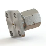 2.4mm Male 4-Hole Flange Mount RF Connector – Field Replaceable, 8.64mm Hole Spacing, 0.3mm Pin Diameter - 2.4-jfd2