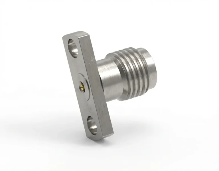 2.92mm Female 2-Hole Flange Mount RF Connector – Field Replaceable, 10.2mm Hole Spacing, 0.23mm Pin Diameter - 2.92-kfd21