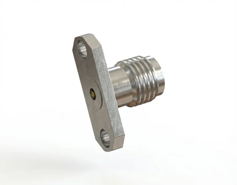 2.92mm Female 2-Hole Flange Mount RF Connector – Field Replaceable, 12.22mm Hole Spacing, 0.38mm Pin Diameter - 2.92-kfd18