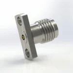 2.92mm Female 2-Hole Flange Mount RF Connector – Field Replaceable, 9mm Hole Spacing, 0.23mm Pin Diameter - 2.92-kfd26
