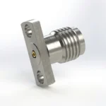 2.92mm Female 2-Hole Flange Mount RF Connector – Field Replaceable, 9mm Hole Spacing, 0.51mm Pin Diameter - 2.92-kfd30
