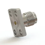 2.92mm Female 4-Hole Flange Mount RF Connector – Field Replaceable, 5.64mm Hole Spacing, 0.38mm Pin Diameter - 2.92-kfd13