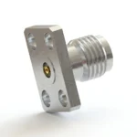 2.92mm Female 4-Hole Flange Mount RF Connector – Field Replaceable, 5.64mm Hole Spacing, 0.46mm Pin Diameter - 2.92-kfd14