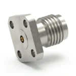 2.92mm Female 4-Hole Flange Mount RF Connector – Field Replaceable, 6.35mm Hole Spacing, 0.38mm Pin Diameter - 2.92-kfd8