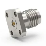 2.92mm Female 4-Hole Flange Mount RF Connector – Field Replaceable, 6.35mm Hole Spacing, 0.51mm Pin Diameter - 2.92-kfd10