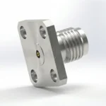 2.92mm Female 4-Hole Flange Mount RF Connector – Field Replaceable, 8.64mm Hole Spacing, 0.3mm Pin Diameter - 2.92-kfd2