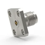 2.92mm Female 4-Hole Flange Mount RF Connector – Field Replaceable, 8.64mm Hole Spacing, 0.51mm Pin Diameter - 2.92-kfd5