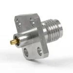 2.92mm Female 4-Hole Flange Mount RF Connector – Solder Attachment, 8.64mm Hole Spacing, 1.27mm Pin Diameter, Stub Terminal - 2.92-kfd31