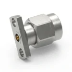 2.92mm Male 2-Hole Flange Mount RF Connector – Field Replaceable, 9mm Hole Spacing, 0.51mm Pin Diameter - 2.92-jfd30