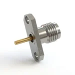 2.92mm Male 2-Hole Flange Mount RF Connector – Solder Attachment, 10.2mm Hole-Spacing, 1.27mm Pin Diameter, Pin Terminal - 2.92-kfd32