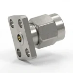 2.92mm Male 4-Hole Flange Mount RF Connector – Field Replaceable, 5.64mm Hole Spacing, 0.51mm Pin Diameter - 2.92-jfd15