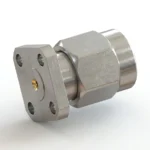 2.92mm Male 4-Hole Flange Mount RF Connector – Field Replaceable, 6.35mm Hole Spacing, 0.23mm Pin Diameter - 2.92-jfd6