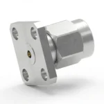 2.92mm Male 4-Hole Flange Mount RF Connector – Field Replaceable, 8.64mm Hole Spacing, 0.3mm Pin Diameter - 2.92-jfd2
