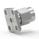 2.92mm Male 4-Hole Flange Mount RF Connector – Field Replaceable, 8.64mm Hole Spacing, 0.46mm Pin Diameter - 2.92-jfd4