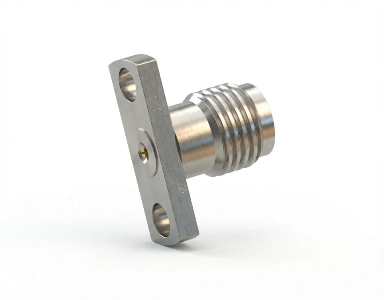 3.5mm Female 2-Hole Flange Mount RF Connector – Field Replaceable, 10.2mm Hole Spacing, 0.3mm Pin Diameter - 3.5-kfd26