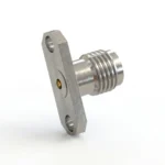 3.5mm Female 2-Hole Flange Mount RF Connector – Field Replaceable, 12.22mm Hole Spacing, 0.38mm Pin Diameter - 3.5-kfd21