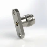 3.5mm Female 2-Hole Flange Mount RF Connector – Field Replaceable, 12.22mm Hole Spacing, 0.46mm Pin Diameter - 3.5-kfd22