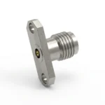3.5mm Female 2-Hole Flange Mount RF Connector – Field Replaceable, 12.22mm Hole Spacing, 0.51mm Pin Diameter - 3.5-kfd23