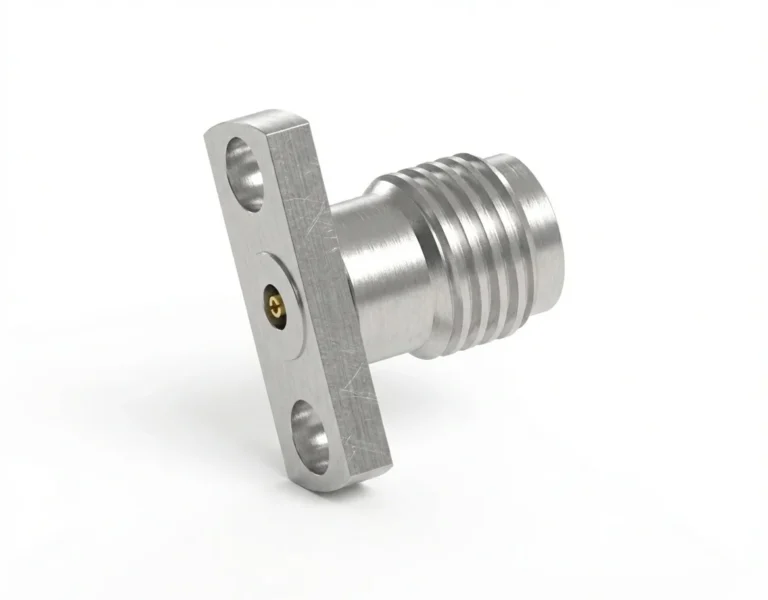 3.5mm Female 2-Hole Flange Mount RF Connector – Field Replaceable, 12.7mm Hole Spacing, 0.3mm Pin Diameter - 3.5-kfd32