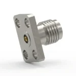 3.5mm Female 4-Hole Flange Mount RF Connector – Field Replaceable, 5.64mm Hole Spacing, 0.46mm Pin Diameter - 3.5-kfd16