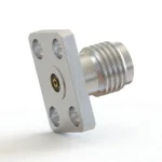 3.5mm Female 4-Hole Flange Mount RF Connector – Field Replaceable, 5.64mm Hole Spacing, 0.51mm Pin Diameter - 3.5-kfd17