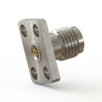 3.5mm Female 4-Hole Flange Mount RF Connector – Field Replaceable, 5.64mm Hole Spacing, 0.9mm Pin Diameter - 3.5-kfd18